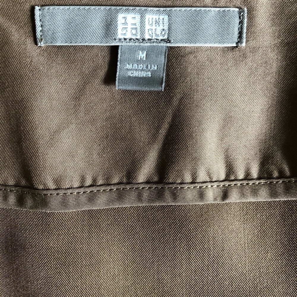 Uniqlo Medium Brown Long Sleeve Button Front Dress Size M - Picture 8 of 10